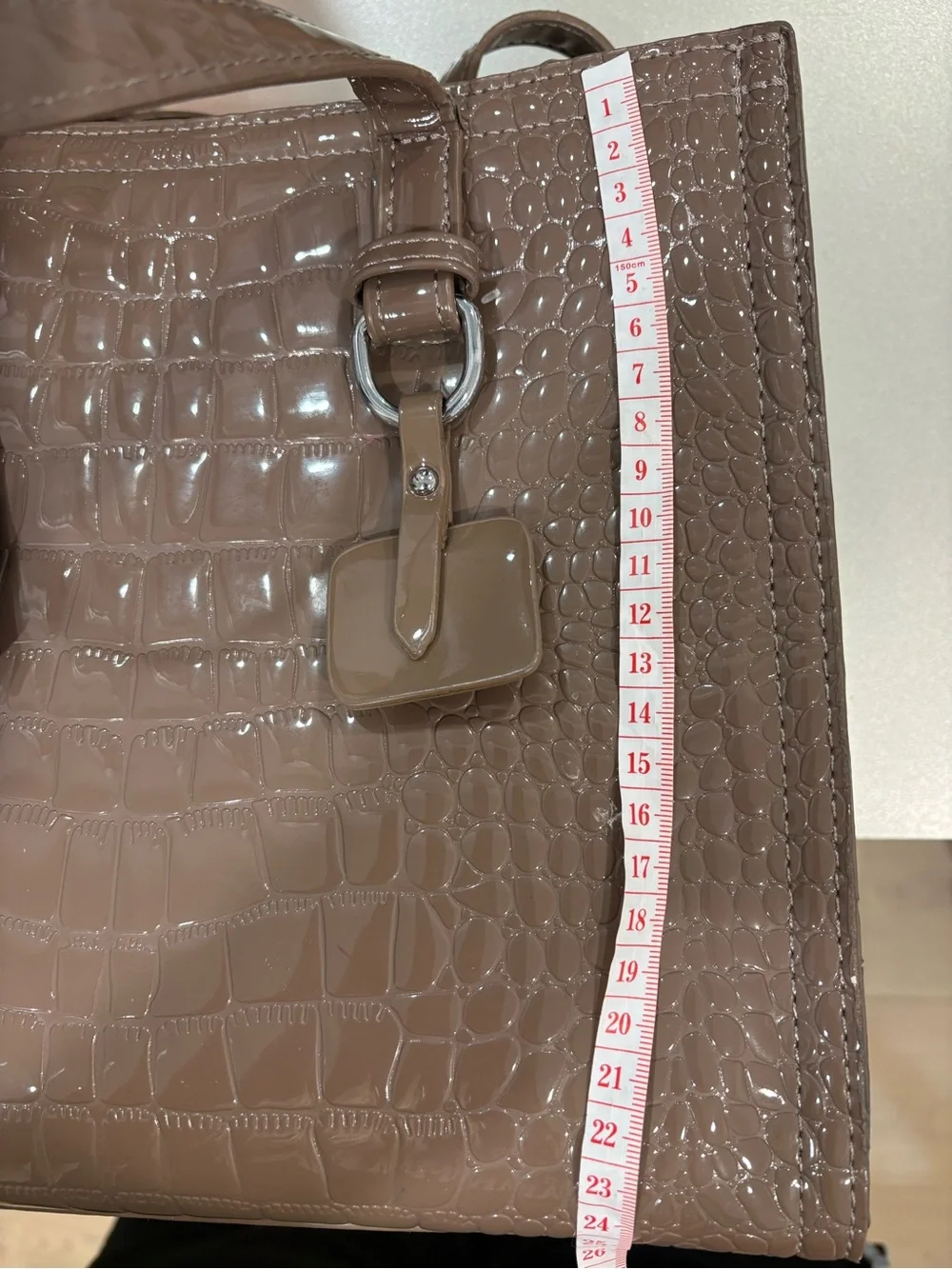 Roberto Structured Tote Bag – Taupe – Excellent Condition